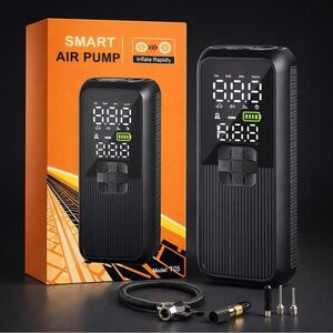 Portable Smart Air Pump T05 Digital Tire Inflator Rechargeable 150 PSI Car Bike